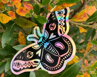 Halloween Holographic Moth Sticker 3”x 3”