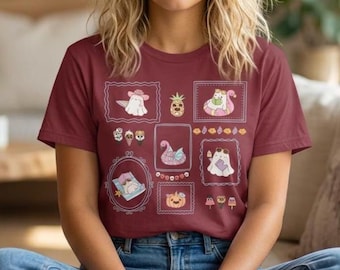 Cute Retro Summer Ghost Shirt, Coquette Summerween Ghost Top, Vintage Style Spooky Beach Tee, Girly Pastel Halloween Comfort Colors T-shirt