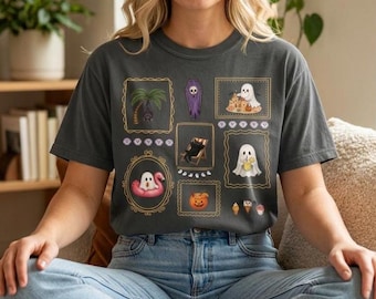 Summerween Haunted Beach Shirt, Summer Ghost Top, Halloween Beach Tee, Girly Halloween Farmcore Style Comfort Colors T-shirt, Gift for Her