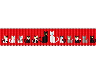 Cats In Love Bracelet PDF Pattern