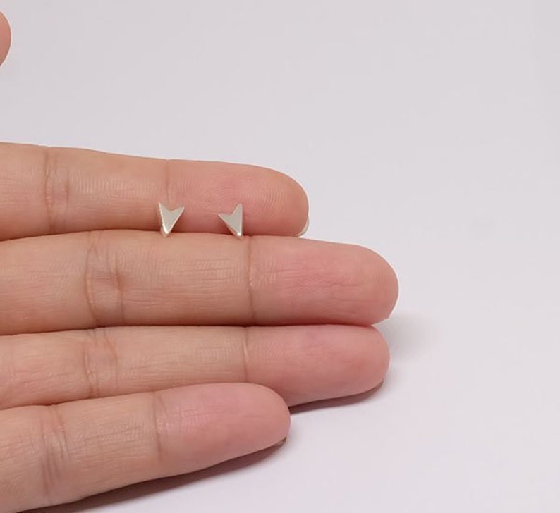 Tiny Minimal Earrings Unisex Studs Chevron Sterling Silver Stud Earrings Men Earrings Sterling Silver Jewelry ER-S 05001