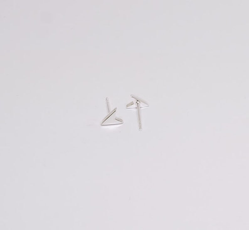 Tiny Minimal Earrings Unisex Studs Chevron Sterling Silver Stud Earrings Men Earrings Sterling Silver Jewelry ER-S 05001