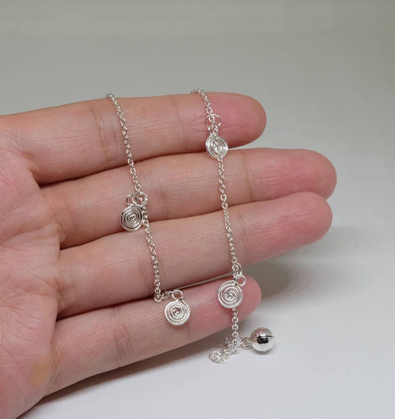 Delicate Anklet Dainty Anklet Spiral Sterling Silver Anklet Sterling Silver Jewelry