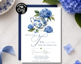 Time For Tea With The Bride To Be, Tea Bridal Shower Invitation, Bridal Shower Invitation, Tea Party Invitation, Tea Shower Invite, Tea Cup