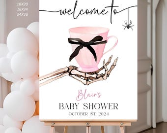 Baby Shower Welcome Sign, A Baby Is Brewing Baby Shower Theme, Spooky Baby Shower Welcome Sign, Skeleton Welcome Sign, Baby is Brewing Sign