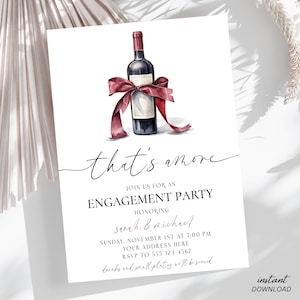 That&#39;s Amore Invite, That&#39;s Amore Invitation, That&#39;s Amore Engagement Party, Italian Theme Invitation, Wine Invitation, Engagement Party