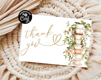 Time for Tea Thank You Card, Thank You Card, Tea Thank You Card