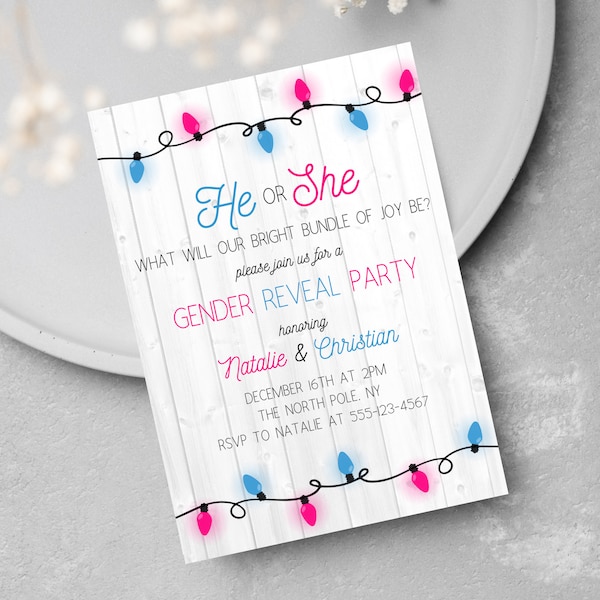 Gender Reveal Christmas Lights Etsy