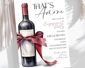That's Amore Invite, That's Amore Invitation, That's Amore Engagement Party, Italian Theme Invitation, Wine Invitation, Engagement Party