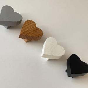 SW047 Farben Herzknöpfe/Schrankknöpfe/Kinderzimmerknöpfe, Weiße Herzknöpfe, Schwarze Herzknöpfe, Graue Herzknöpfe