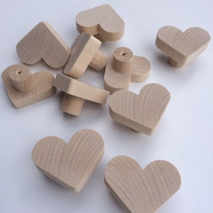 SW010 Raw Knobs Heart/Children Room/Wooden Knobs
