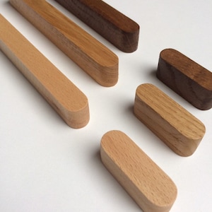 SW007 Slim Wooden Handles/Oaq Knobs Handles/Beech Knobs Handles