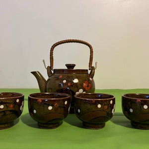 Vintage 60s Japanese Handpainted Tea Set