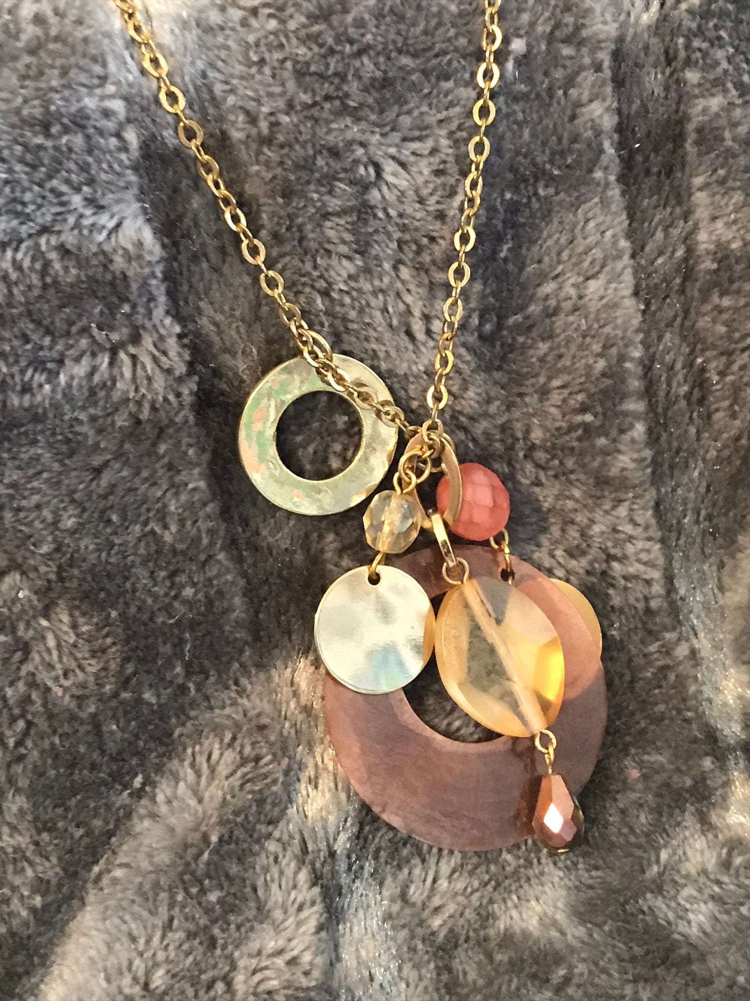 Vintage 70s Beaded Multi Charm Necklace Boho Style Jewelry Etsy