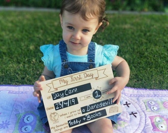 PERSONALISED | first & last day of school pack | back to school | sign | chalkboard