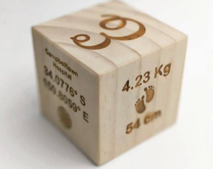Personalised baby block | birth announcement | Christening gift.                                  **RUSHED ORDER**