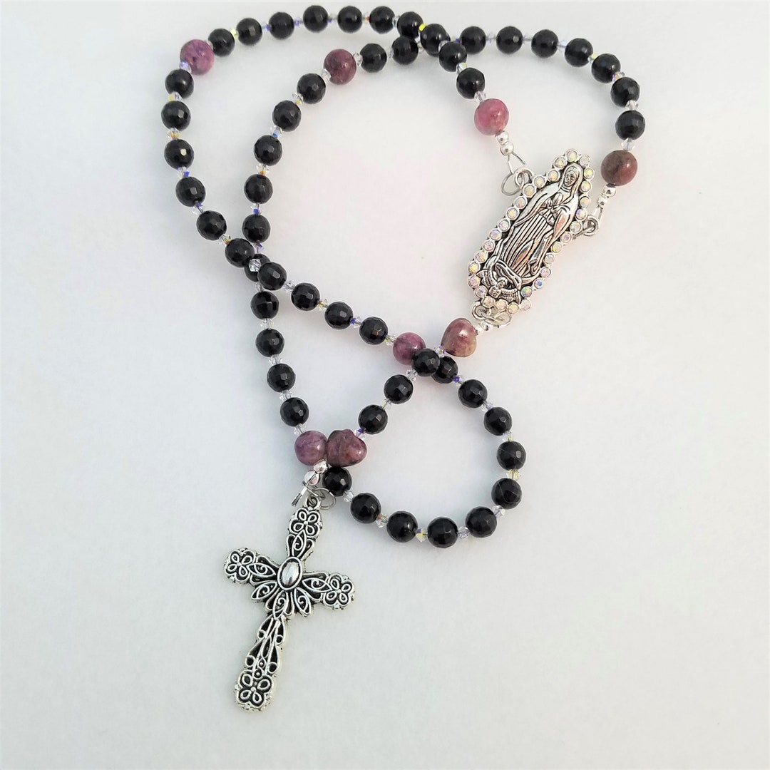 Stunning Rosary Prayer Beads Black & Red Tourmaline With - Etsy
