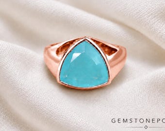 Aqua Chalcedony Signet Ring, signet ring, 925 Solid Sterling Silver Ring, 22K Gold Filled Ring, Handmade Silver Ring