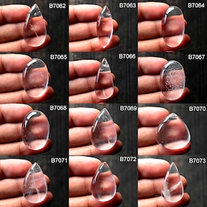 Natural Clear Crystal Quartz cabochon gemstone, loose cabochon, hand polished, wire wrapping cabochon