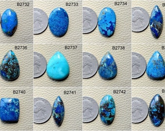 Azurite Cabochon, Flat Back cabochon, Cabochon Gemstone, Azurite gemstone, Cabochon supply