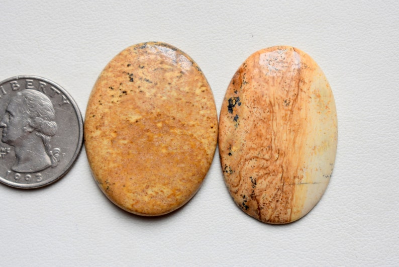 Natural Picture Jasper loose cabochon Pendant making gemstone #G7 2 pcs