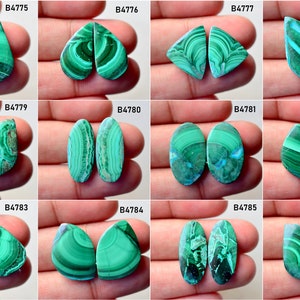 Natural Malachite chrysocolla gemstone Matched pair, Gemstone Pair, loose semi precious gemstone