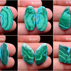 Natural Malachite chrysocolla gemstone Matched pair, Gemstone Pair, loose semi precious gemstone