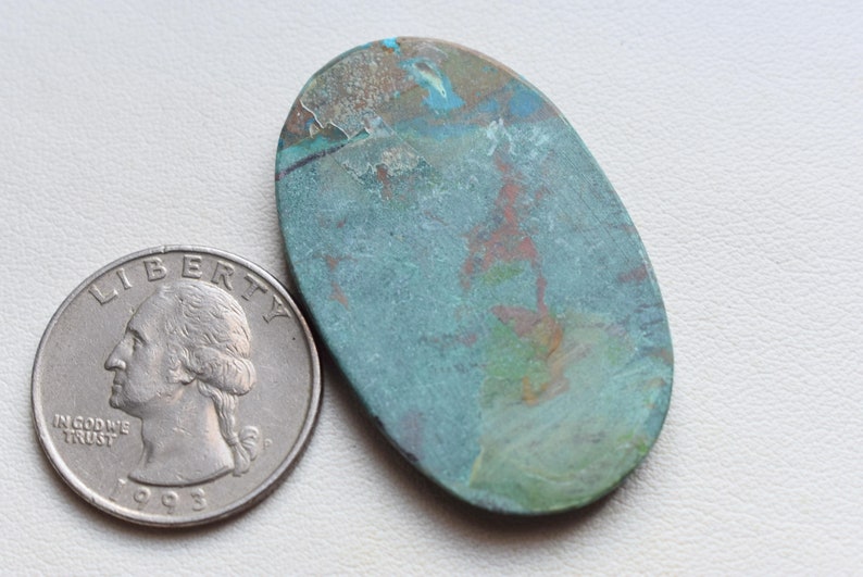 44x27x3 Chrysocolla Azurite hand polished #G9408 Flat Back cabochon azurite cabochon natural chrysocolla cabochon