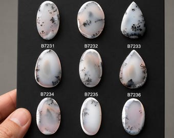 Dendritic opal, Dendrite opal cabochon, cabochon for sale, Flat back loose semi precious gemstone