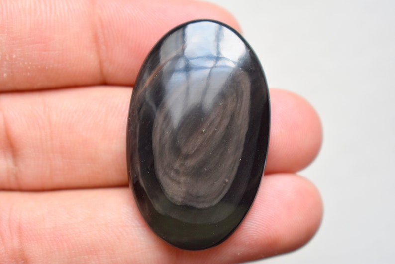38x23x4 mm Black eye Obsidian Cabochon #G3895 loose cabochon Pendant making gemstone