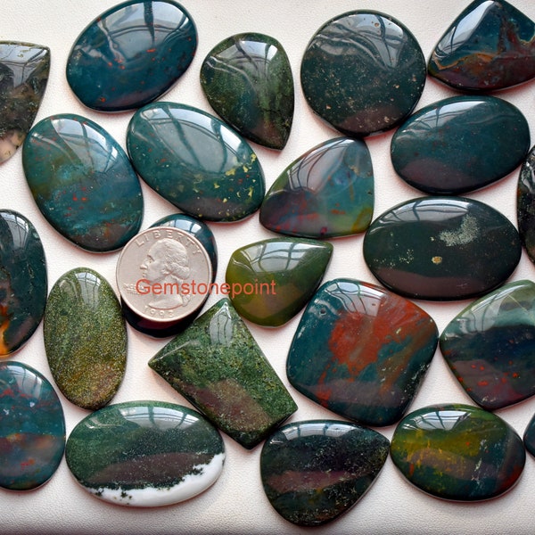 Natural Bloodstone Gemstone cabochon lot , flat back cabochon, Bloodstone cabochon lot wholesale