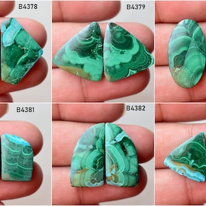 Natural Malachite chrysocolla gemstone Matched pair, Gemstone Pair, loose semi precious gemstone