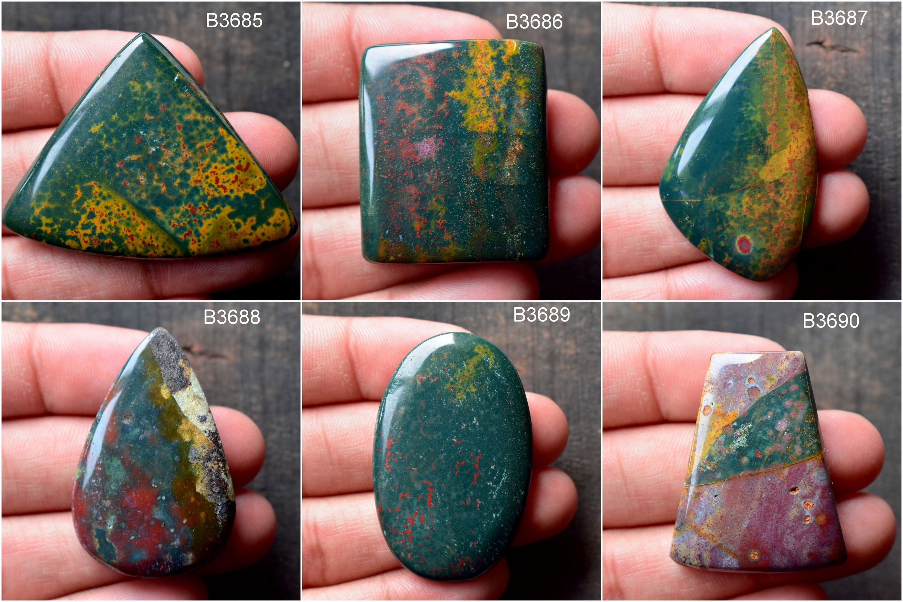 Natural Designer Bloodstone Cabochon, Gemstone Cabochon - Main Image