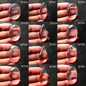 Natural Clear Crystal Quartz cabochon gemstone, loose cabochon, hand polished, wire wrapping cabochon