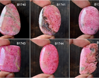 Natural Rhodonite Gemstone cabochon, flat back loose rhodonite , rhodonite cabochon, rhodonite gemstone cabochon