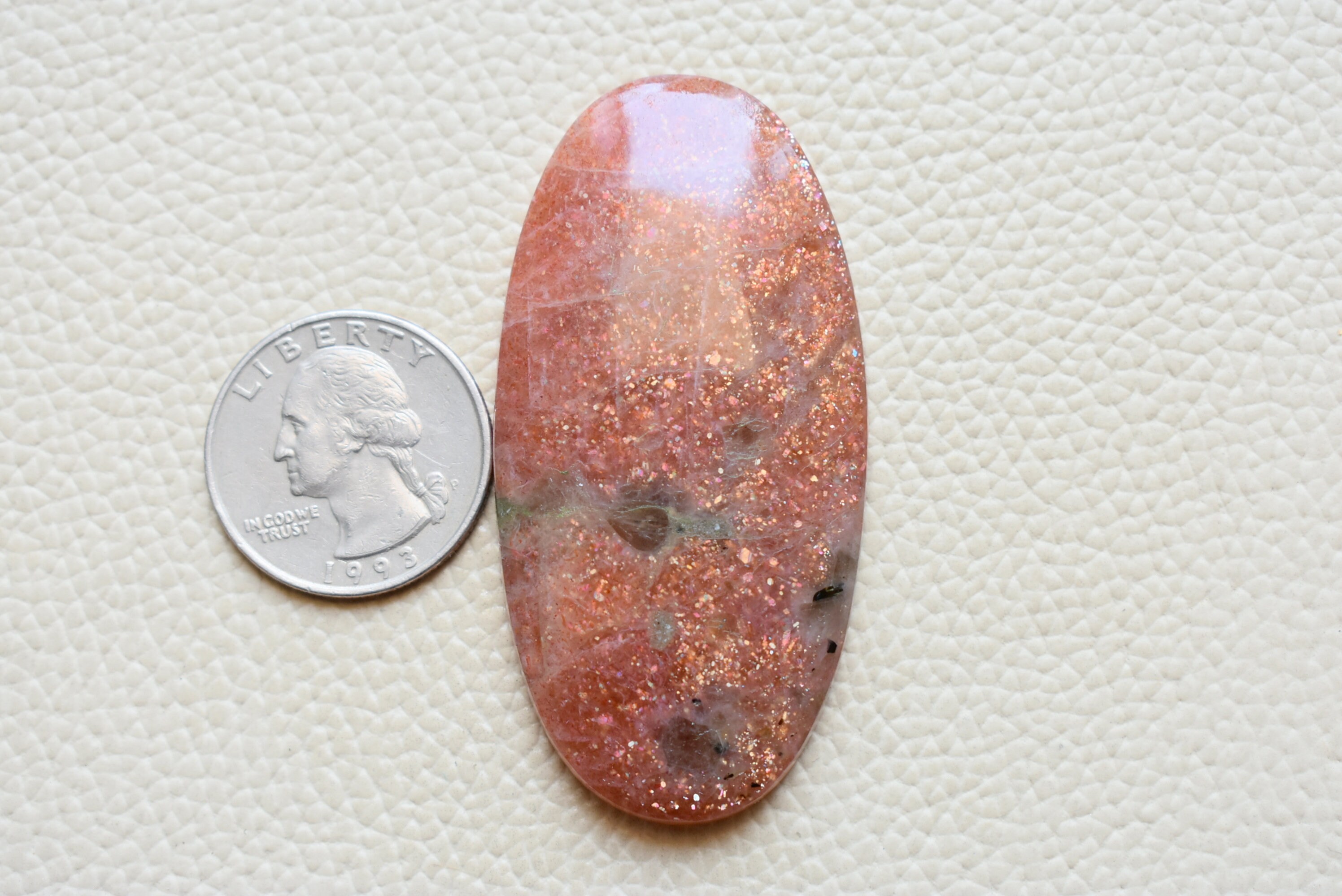 63x30x6 Big Natural Sunstone Cabochon , Loose Cabochon 63x30x6 Big Natural Sunstone Cabochon , Loose Cabochon