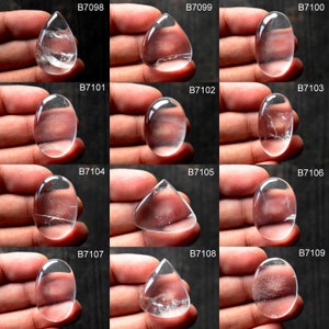 Natural Clear Crystal Quartz cabochon gemstone, loose cabochon, hand polished, wire wrapping cabochon