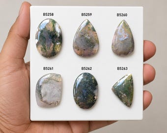 Natural Moss Agate Gemstone, Genuine Moss Agate Cabochon, Jewelry making stones supply