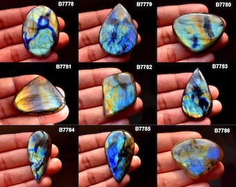 Natural Labradorite Cabochon, Blue Flash Labradorite Stone, Loose Gemstone for Jewelry Making, Wire Wrapping Stone, Flashy Labradorite cab