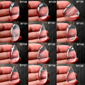 Natural Clear Crystal Quartz cabochon gemstone, loose cabochon, hand polished, wire wrapping cabochon