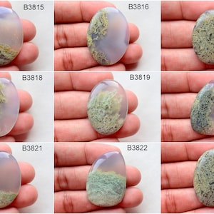 Natural Scenic indonesian Moss Agate Gemstone, Genuine Moss Agate Cabochon, Cabochon for sale