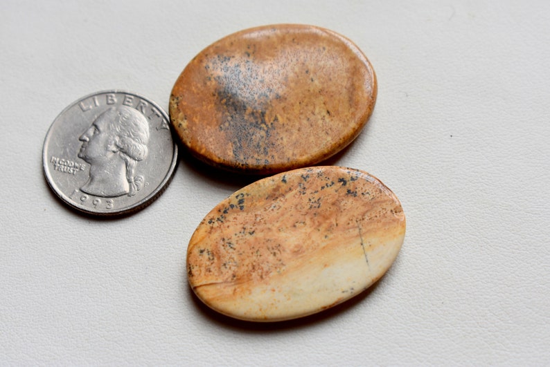 Natural Picture Jasper loose cabochon Pendant making gemstone #G7 2 pcs