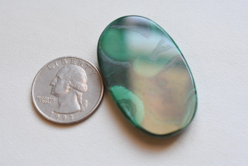 green gemstone 44x26x4 Natural Malachite loose cabochon Flat back cabochon #G9304 hand polished