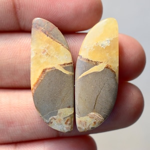 34x12x4 mm Natural Septarian Crystal pair, Gemstone Pair, loose semi precious gemstone, Cabochon pair B-4806