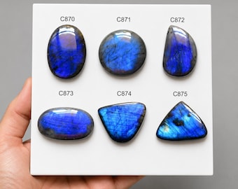 Natural Labradorite Cabochon, Blue Flash Labradorite Stone, Loose Gemstone for Jewelry Making, Wire Wrapping Stone, Flashy Labradorite cab