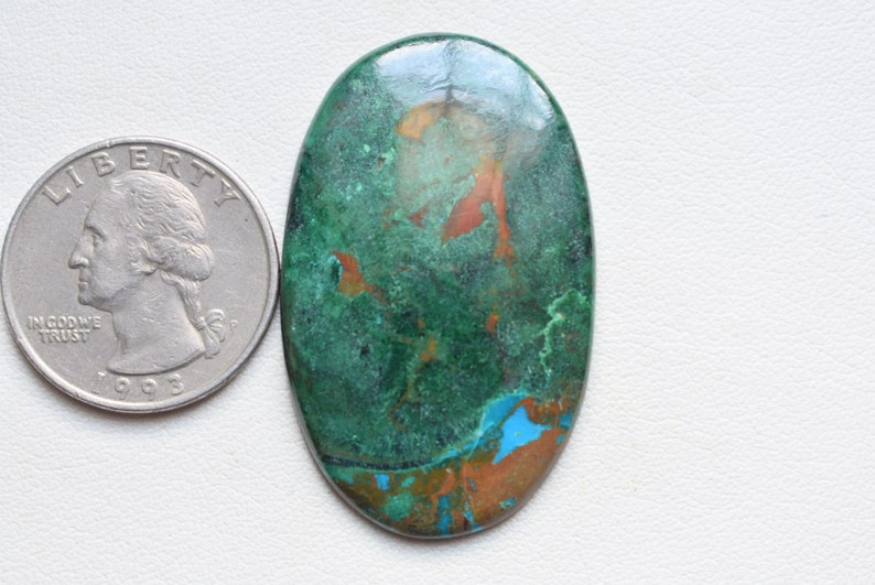 44x27x3 Chrysocolla Azurite hand polished #G9408 Flat Back cabochon azurite cabochon natural chrysocolla cabochon