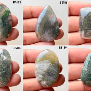 Natural Moss Agate Gemstone, Genuine Moss Agate Cabochon, Jewelry making stones supply