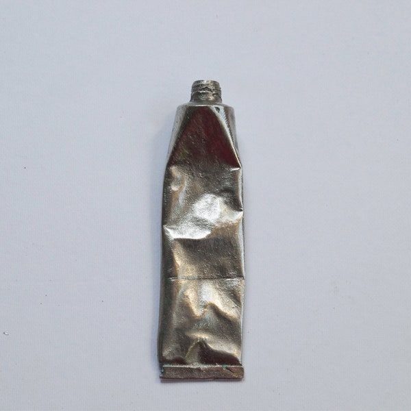 Pewter Paint Tube Pendant - No. 1. | Artist's Gift | Cast Pewter Necklace Jewellery | Wearable Sculpture