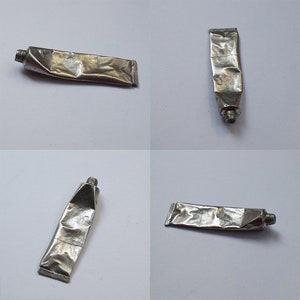 Pewter Paint Tube Pendant No. 1. Artist's Gift Cast Pewter Necklace Jewellery Wearable Sculpture image 8