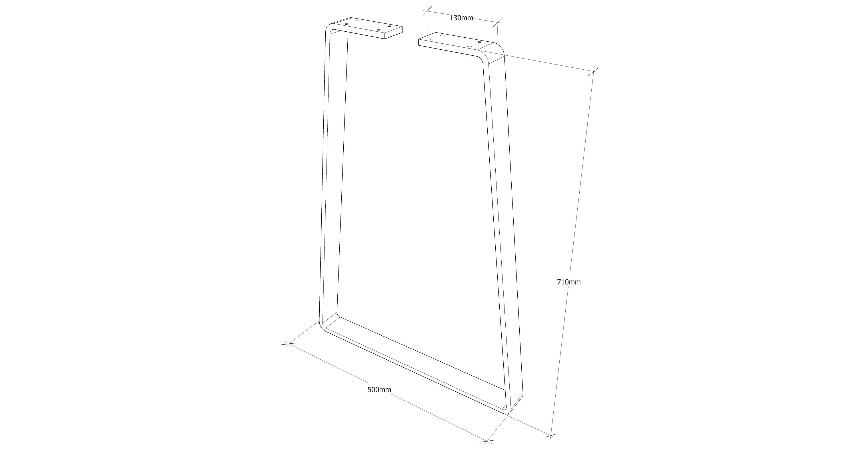 2 X Heavy Duty Flat Steel Trapezium Table Legs / Retro Metal Etsy UK